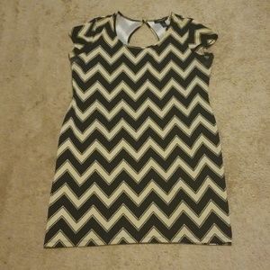 Ashley Stewart Print Textured Dress with Button